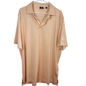 FootJoy Mens ProDry Golf Polo Shirt XL Peach Orange Rosedale Rose Logo Textured
